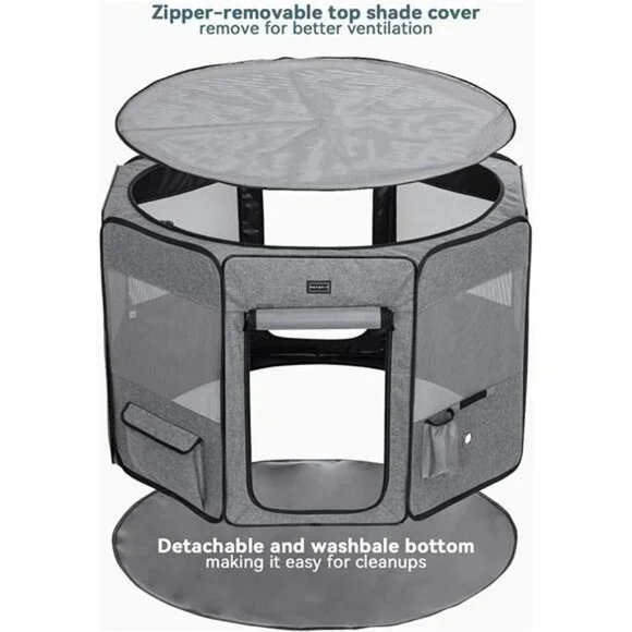 Playpen for for Large Dogs, with Water Bottle Holder, 41.5 Dia x 28.5H